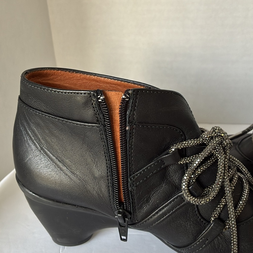 Leather Ankle Booties Replaceable Sparkle Shoelac… - image 8